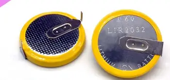 

20PCS LIR2032 rechargeable battery with soldering feet 3.6V button rechargeable lithium battery instead of CR2032