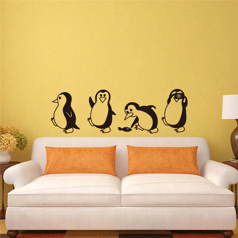 

57 x 18.5cm Self-adhesive PVC Affixed With DIY Removable Penguin Wall Stickers Home Decorative Decal 3D Kids Room Mirror19Apr1