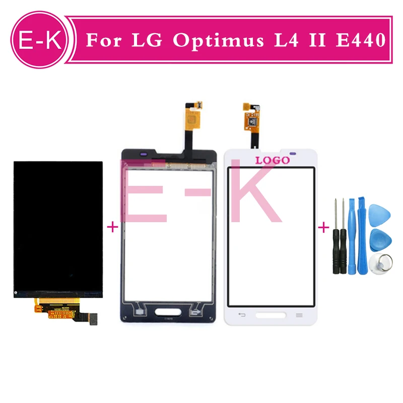 Original For LG Optimus L4 II E440 Digitizer Touch Screen Glass Sensor LCD display Screen Tools