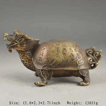 

CHINESE BRASS TORTOISE SUPERB HANDWORK OLD HAMMERED STATUE DECORATED GOOD LUCKY