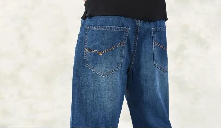 2018 Новый мешковатые джинсы Штаны мужские хип-хоп свободные скейтборд человек джинсы Большие размеры 30-46
