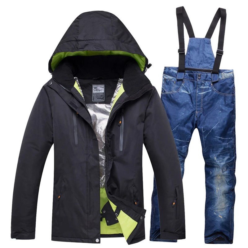 Зимние мужские и женские ветрозащитные водонепроницаемые теплые мужские зимние штаны, комплекты для катания на лыжах и сноуборде, лыжный костюм, мужская куртка