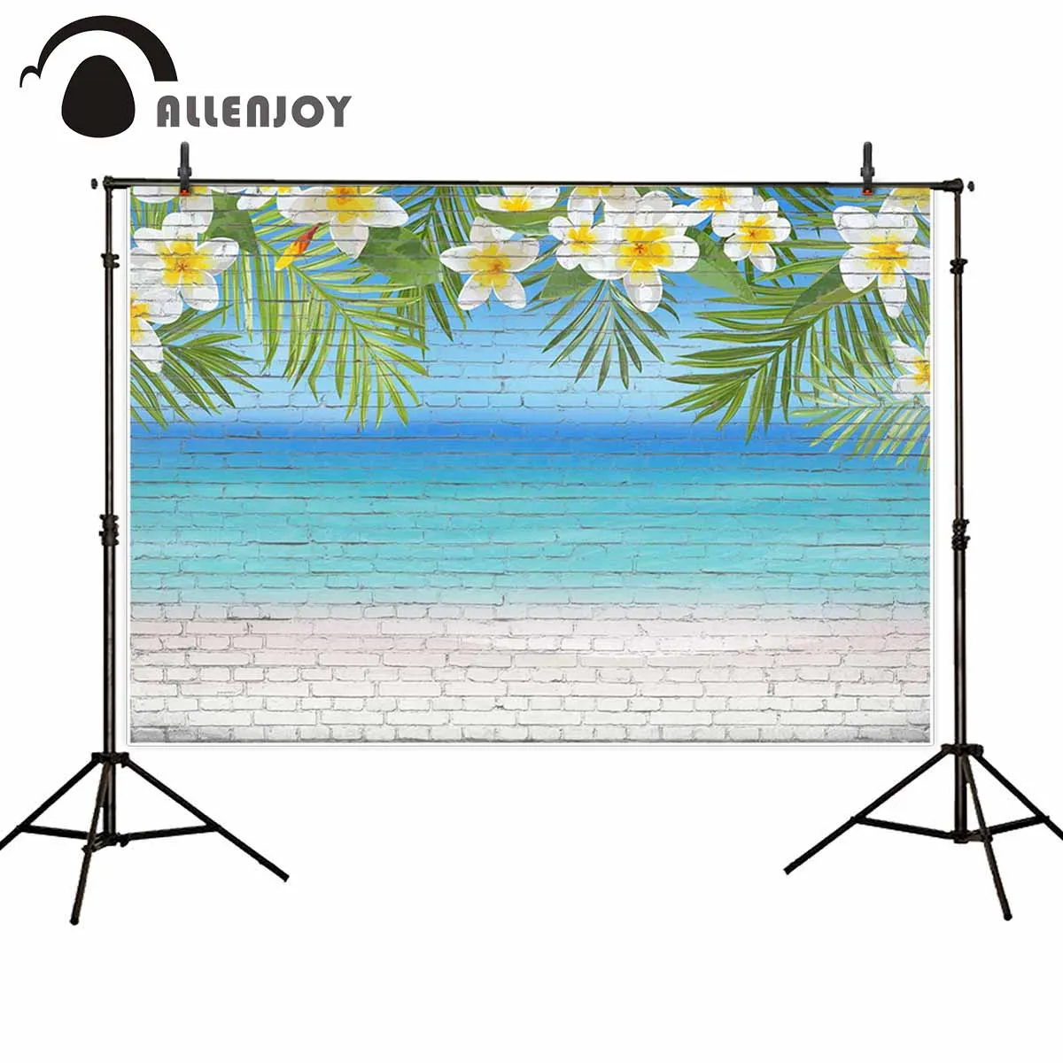 Allenjoy фоны для фотостудии кирпичная стена море пляж тропические растения белые