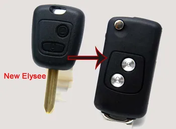 

Modified Flip Folding Remote Key Shell 2 Buttons For Citroen 2012 New Elysee Car Key Blanks Case