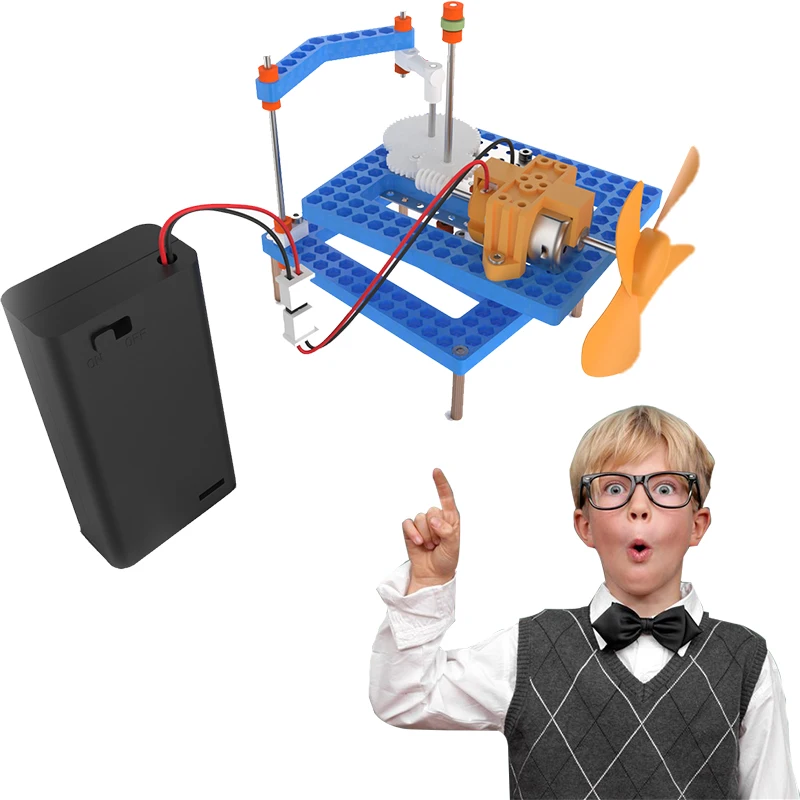 STEM Blocks Toy School Science Toy DIY Electric Fan Children Educational Science Toys Kit Learning Education Toys for Children C