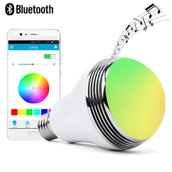 

Smart RGB Bulb Bluetooth 4.0 Audio Speakers Lamp Dimmable E27 LED Wireless Music Bulb Light Color Changing via WiFi App Control