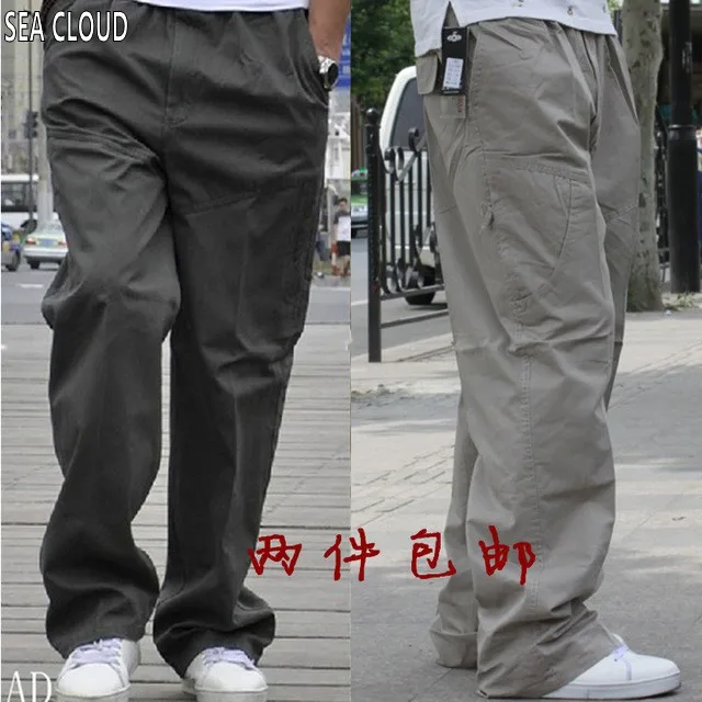 82 летние тонкие мужские модные брюки повседневные с несколькими карманами рабочие брюки размера плюс 4xl 5xl 6xl 3xl повседневные брюки