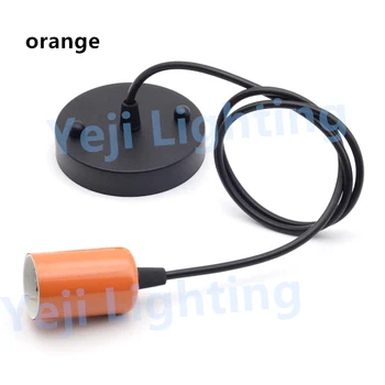 

Multi color E27 lamp holder with 100mm base ceiling plate Ceiling Base Rose Canopy cord set lamp cup Lighting accessories orange