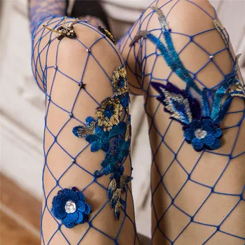 

Women Embroidery Flowers Net Fishnet Body Stockings Pantyhose Tights Stockings 23