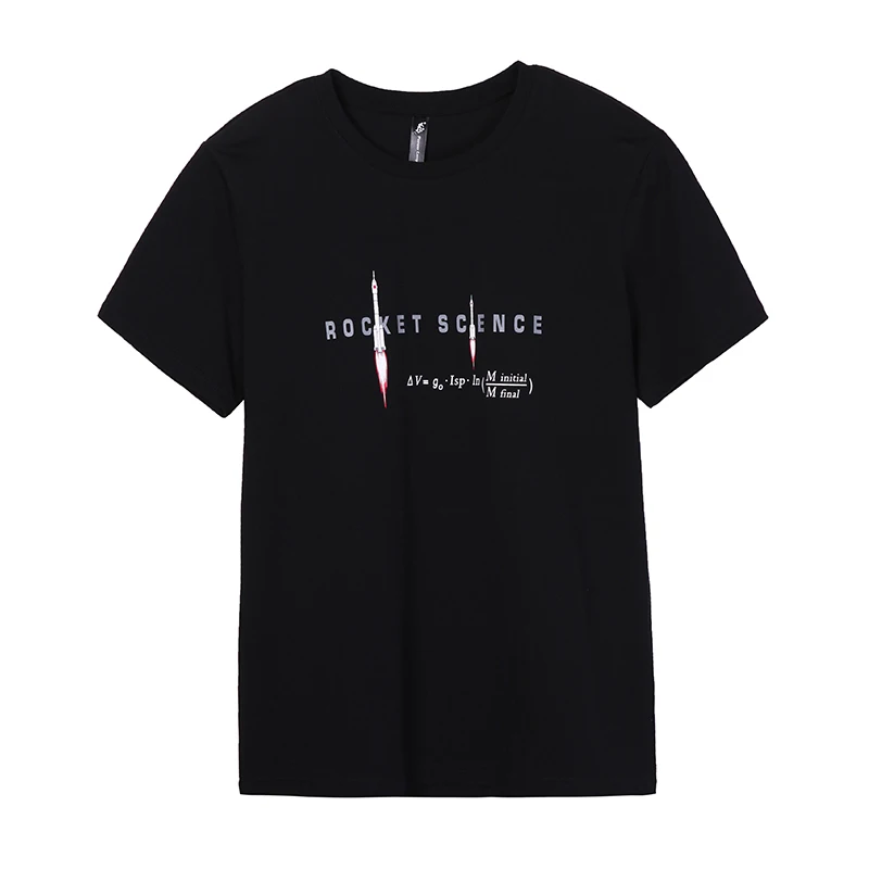 Пионерский лагерь, новая футболка с коротким рукавом, Мужская брендовая одежда, модная футболка со спутниковым принтом, хлопок, мужские футболки ADT906251 - Цвет: Черный