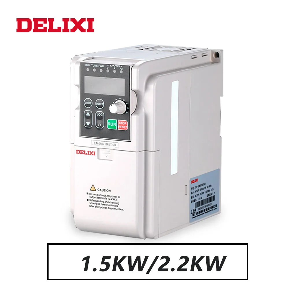 

DELIXI 220V 1.5KW/2.2KW single phase input three phase output frequency inverter converter for motor Speed Controller drives