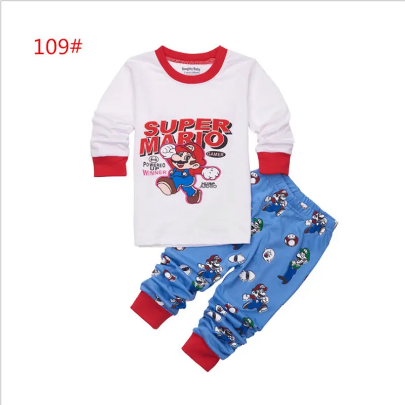 Мультфильм супергерой Супермен Косплэй для маленьких мальчиков пижамы для маленьких мальчиков От 2 до 8 лет, одежда для сна, костюм для детей Для мальчиков подарки комплект из 2 предметов одежды, комплект - Цвет: 109
