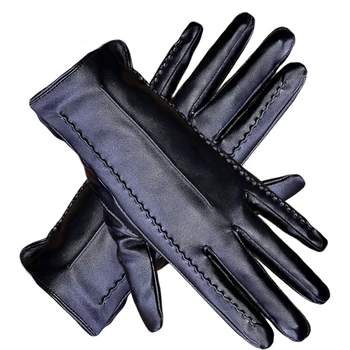 

Genuine Leather Gloves Men's Winter Gours 2019 Fashion Gloves Hot Gloves Black Goat Skin Gloves