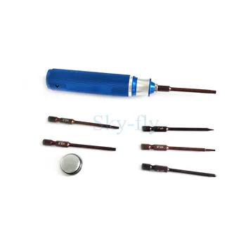 

1 Set RC Tool Metal Tip H1.5mm H2.0mm H2.5mm H3.0mm Flat Phillip Head 6in1 Hex Screwdriver for RC Airplane Multi-copter Boat Car