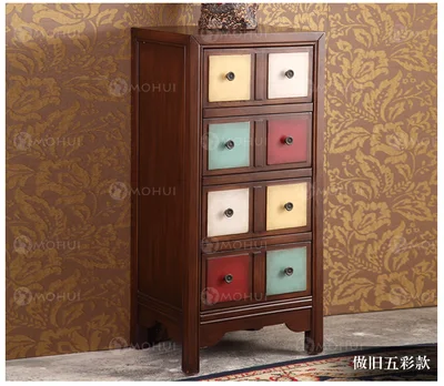 Луи Мода Американский пасторальный окрашенные мебель зеленый сундук шкафчик сторона спальня угловой шкаф стол - Цвет: G6