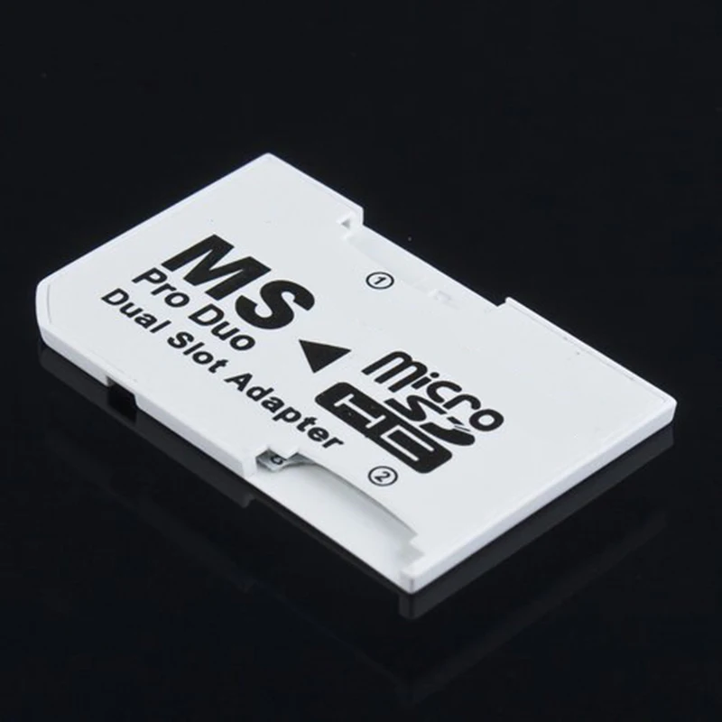 Only Adapter Двойной 2 слота MicroSD SDHC TF для карты памяти MS Pro Duo адаптер для psp 64 Мб до 8 Гб TF карта+ карта памяти конвертер белый - Емкость: Only Adapter