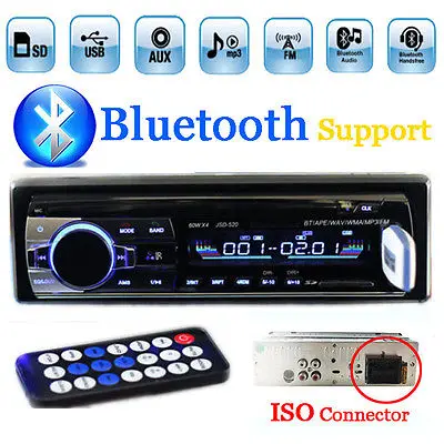 Дистанционный контракт автомобиля стерео радио несколько эквалайзеров MP3/WMA/WAV плеер 1 DIN 12 в MP3 плеер FM/SD/USB/AUX Bluetooth