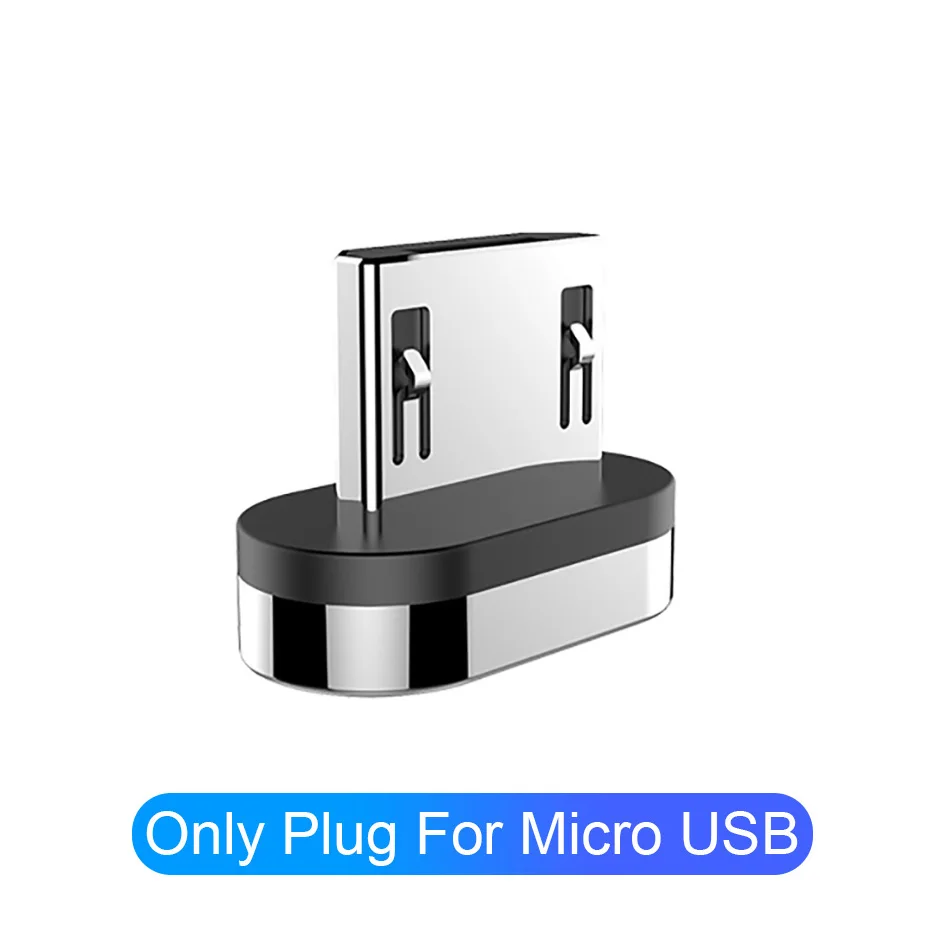 Магнитный кабель для мобильного телефона 3 А, зарядное устройство 2 м, кабель Micro USB type-C, разъем для iPhone x, samsung, S8, S9, Xiaomi, huawei, быстрая зарядка 3,0 - Цвет: For Micro Plug