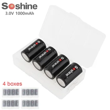 

Soshine 16Pcs/lot 3V 1000mAh CR2 Lithium Battery with Portable Battery Box for LED Flashlights / Headlamps High Quality