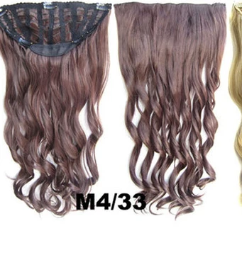 Gres свободная волна высокотемпературное волокно для женщин 24 дюйма/60 см утюжок для волос 7 зажимов синтетические волосы для наращивания - Цвет: P4/24