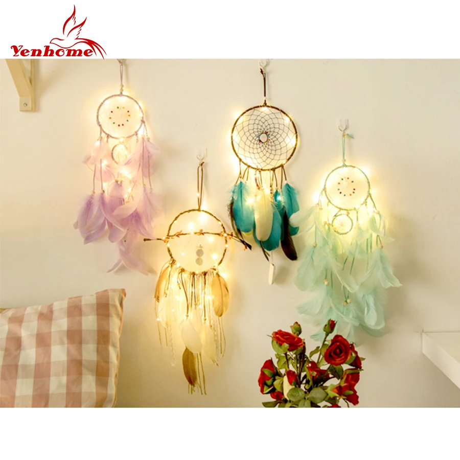 LED Strip For Girl Room Bell Feather Beads Bedroom Romantic Car Decor Dream Catcher Wall Hanging Home Decor Dreamcatcher Lights LED Strip For Girl Room Bell Feather Beads Bedroom Romantic Car Decor Dream Catcher Wall Hanging Home Decor Dreamcatcher Lights