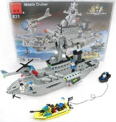 

building block set compatible with lego military guided missile Cruisers 3D Construction Brick Educational Hobbies Toys for Kids
