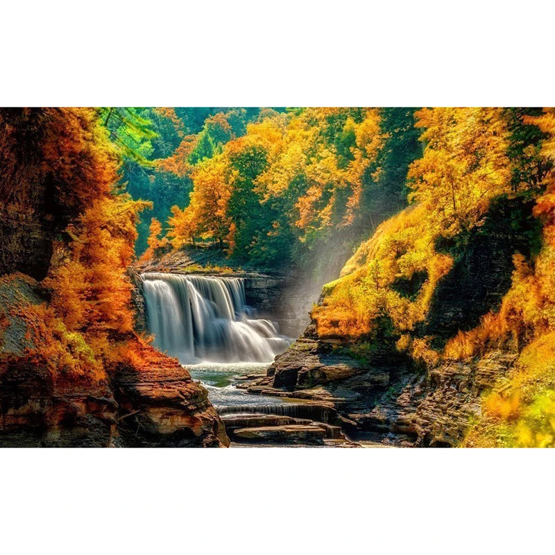 Full Square Diamond embroidery landscape 5D DIY Diamond painting Cross stitch forest Full Round Diamond mosaic river