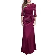 Топы, весна-осень, женская мода, Ретро стиль, цветочный принт, официальное, кружевное, Ретро стиль, 2/3 рукав, тонкое, сексуальное, свадебное, макси платье