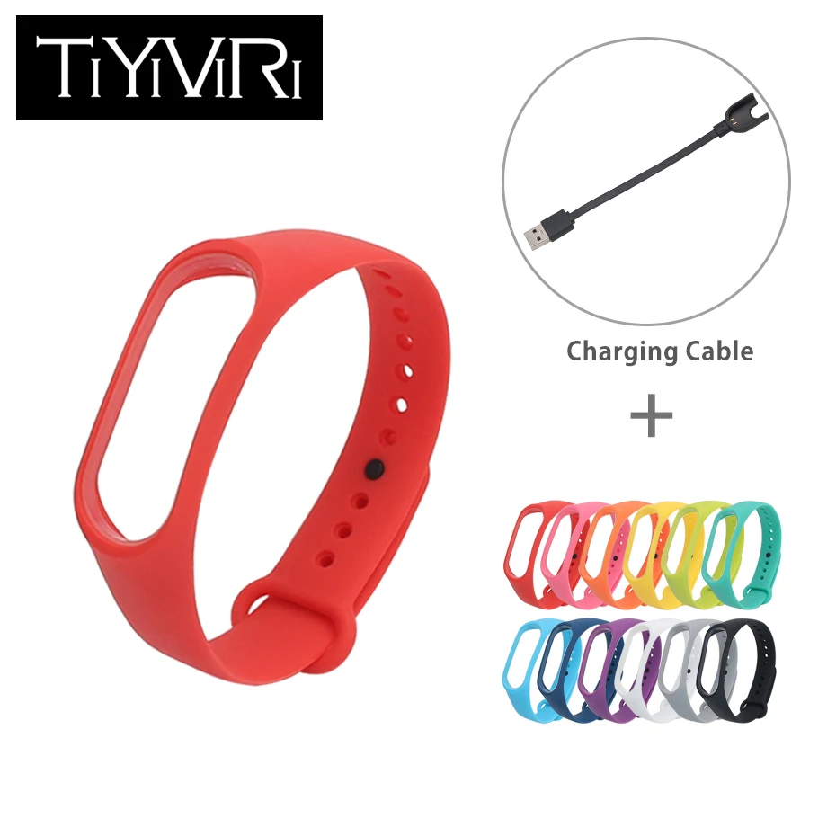 

Newest Strap Replacement For Mi band3 Strap and USB Charger + Screen Protective Film for Xiaomi Mi Band 3 Smart Band Bracelet