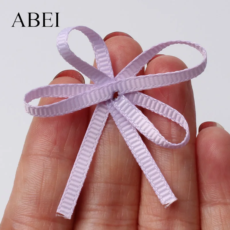 50pcs Light Purple Grosgrain Bow Ties For Jewelry DIY Wedding Party Box Paper Bags Gift Packing Ribbon Bows Sewing Accessories