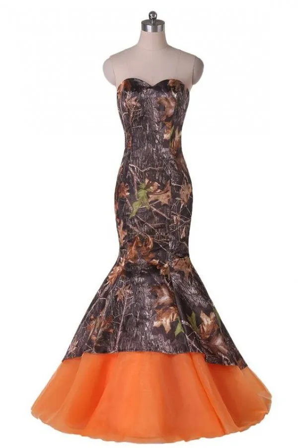 Mermaid Camo Prom Dress 2019 Mossy Oak Camouflage Party Dresses