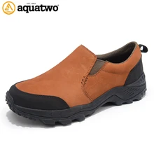 AQUA TWO Outdoor Camping Men Sports Hiking Shoes Genuine Leather Walking font b Sneakers b font