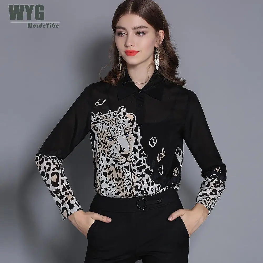 Chinese Silk Shirts Women 2019 Spring New Wholesale Top Quality Tigers