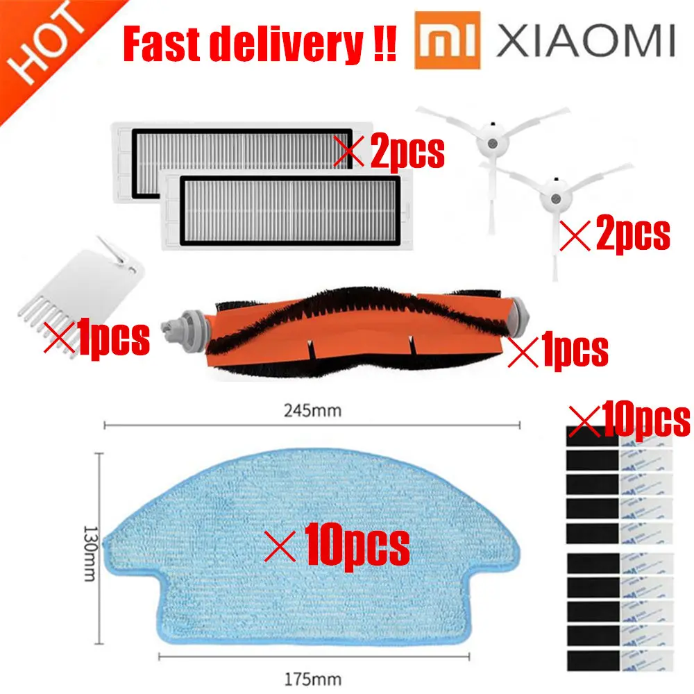 Main brush HEPA filter side brush mop cloth Suitable for