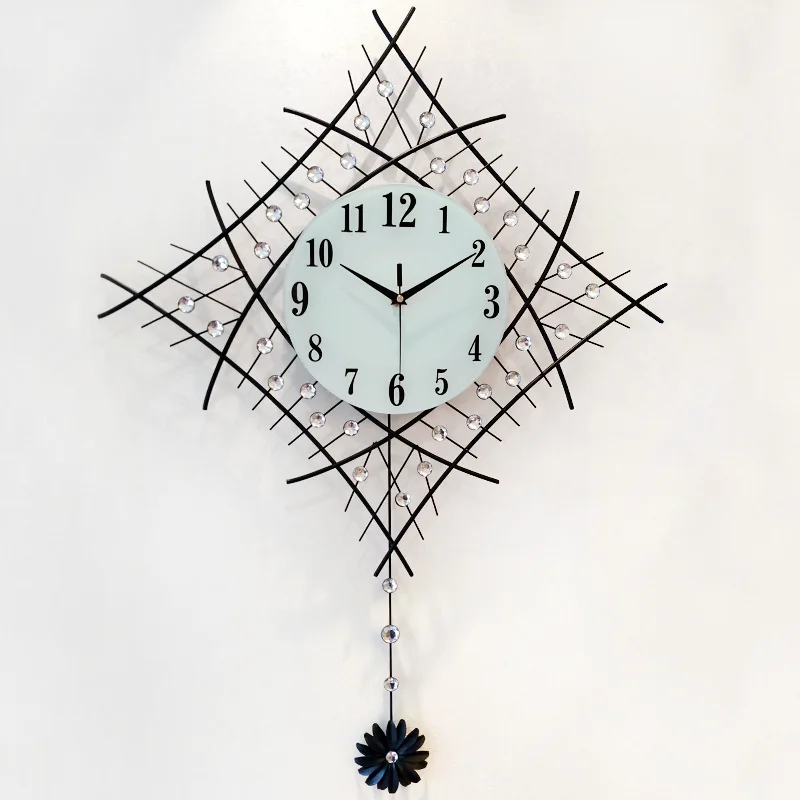 Хит, скандинавские креативные простые 3D Стразы, настенные часы, современные домашние часы для гостиной, немые часы, модные декоративные кварцевые часы