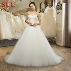 SL-032 Милая лиф заказ свадебное платье Тюль Бисер Кружево Vestido Де Novias