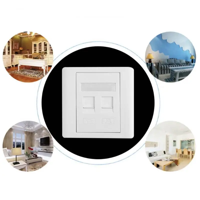 

86 Types Wall Socket Single/Dual/4 Ports Network LAN Telephone Panel Faceplate Plug Electric Outlet Plug for Computer Telephone