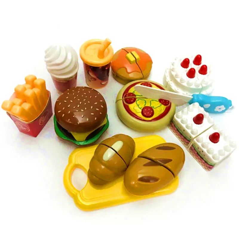 2018 Brand New Food Play Sets Kids Kitchen Hamburger Cakes Pizza