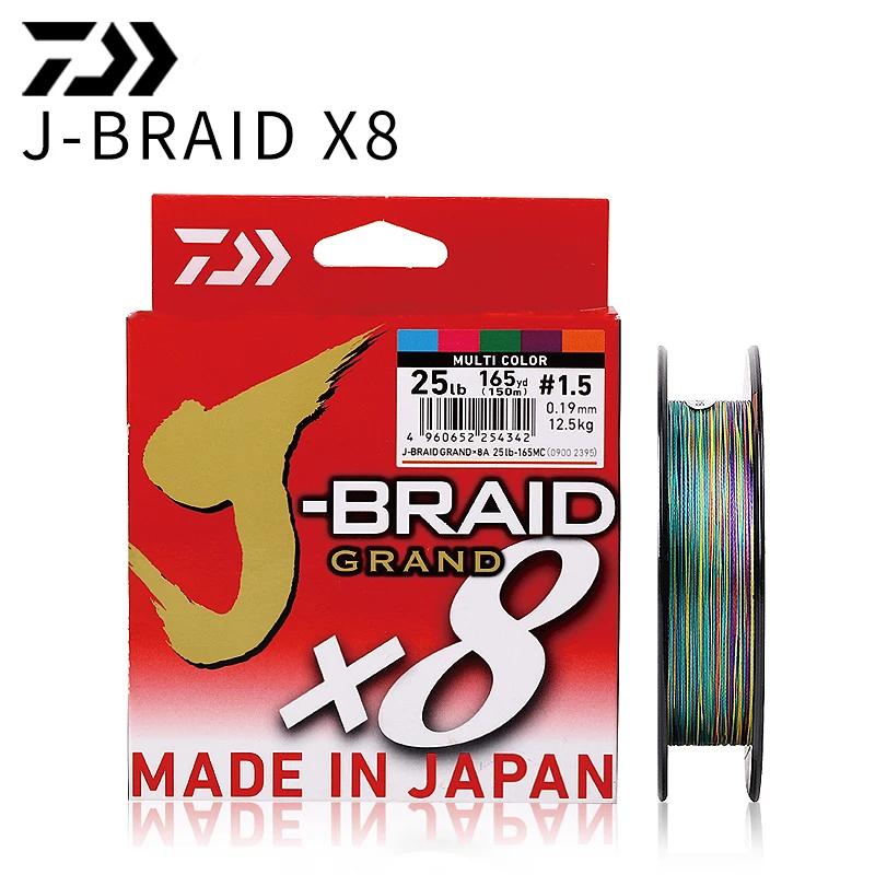 Новинка DAIWA J-BRAID GRAND X8 плетеная леска PE темно-зеленая многоцветная Сделано в Японии