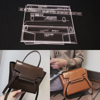 

1set DIY Acrylic Leather Template Home Handwork Leathercraft Sewing Pattern Tools Accessory Shoulder Bag 250x180x90mm
