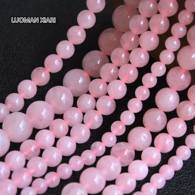 Wholesale Natural Rose Pink Quartz Stone Beads For Jewelry Making DIY Bracelet N Wholesale Natural Rose Pink Quartz Stone Beads For Jewelry Making DIY Bracelet N