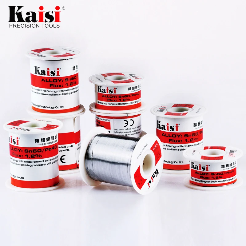Kaisi Flux 1.2% Rosin Core Tin Lead Solder Wire Sn60 / Pb40 for Welding Works (0.3mm / 0.4mm / 0.5mm / 0.6mm Optional) Kaisi Flux 1.2% Rosin Core Tin Lead Solder Wire Sn60 / Pb40 for Welding Works (0.3mm / 0.4mm / 0.5mm / 0.6mm Optional)