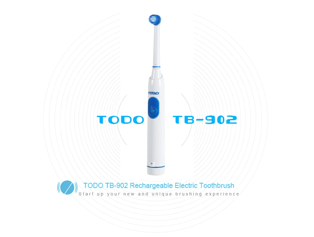 TODO TB - 902 Rechargeable Electric Toothbrush Dental Safeguards Oral Health Care Cleaning Tools with Replaceable Brush Head