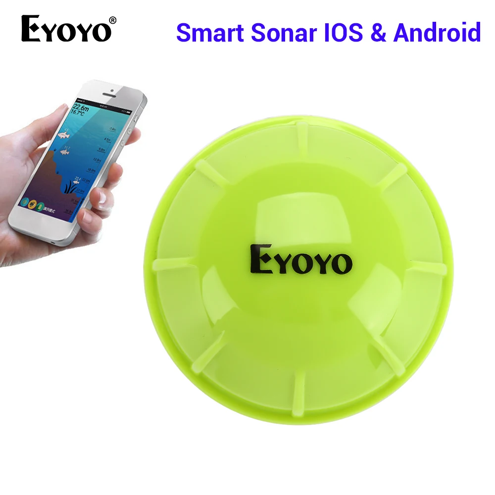 

Eyoyo E1 Portable Fish Finder Bluetooth Wireless Echo Sounder Sonar Sensor Depth Fishfinder for Lake Sea Fishing IOS & Android