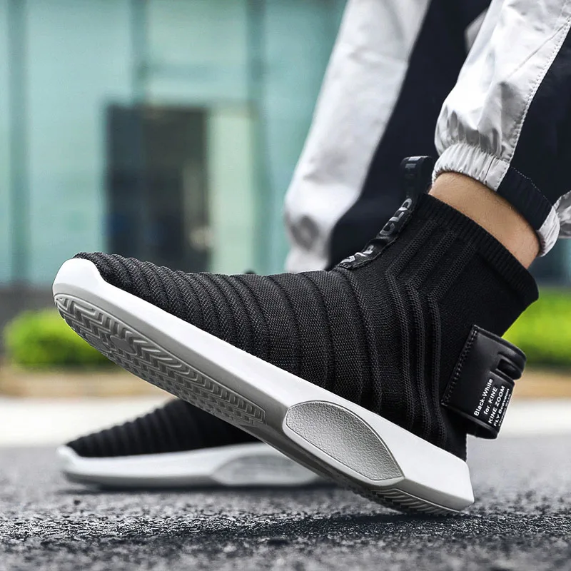 

High-Top Flyknit Running Shoes Men Sock Shoes GYM Trainers Breathable Mesh Balanciaga Sock Sneakers for Male Zapatos de Hombre