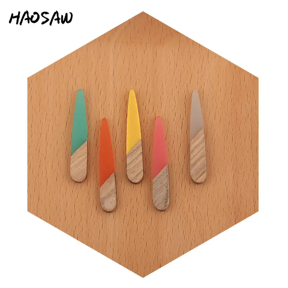 

HAOSAW Choose 4Pcs/Lot Long Stick/Semi Resin Material/Semi Wood/DIY Jewelry Making/Earring Suppliers/HandMade/Earring Findings