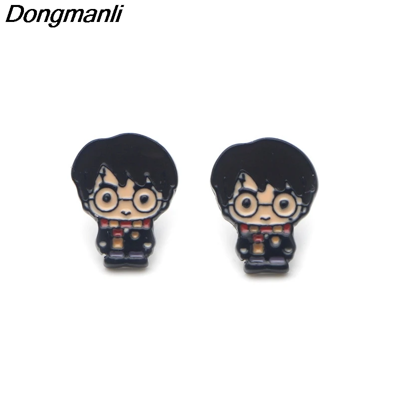 P3332 Dongmanli Magical school Steel Pierce Ear Stud kids Cute Earrings For Womens Enamel Earrings Party Jewelry Gifts Girls