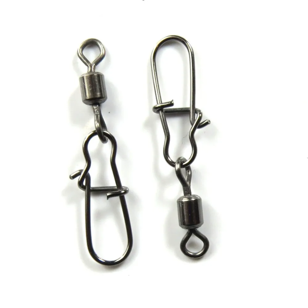 INFOF 100pcs Fishing Swivels Snap Rolling Swivel With Nice Snap bass