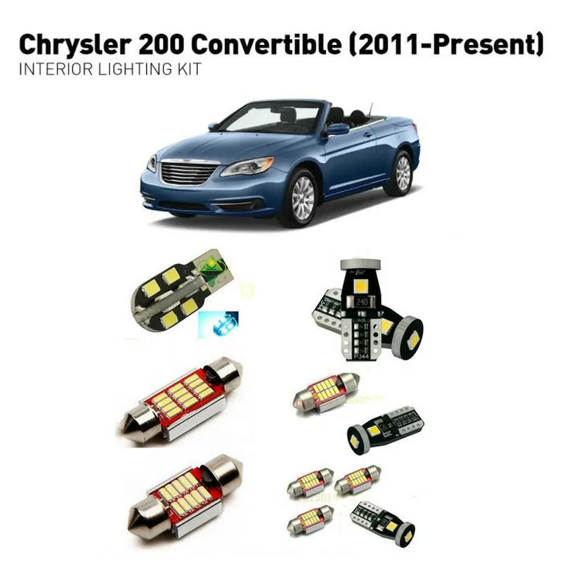 

Led interior lights For Chrysler 200 convertible 2011+ 4pc Led Lights For Cars lighting kit automotive bulbs Canbus