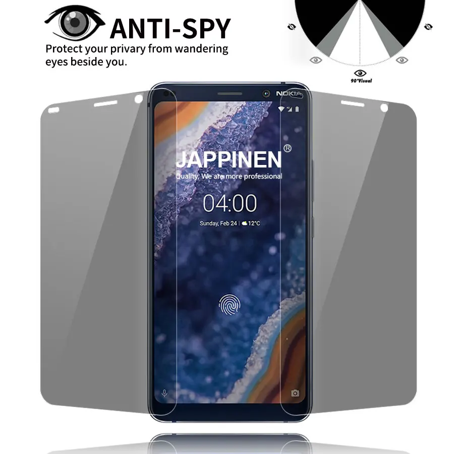 

Jappinen 9H Privacy Tempered Glass For Nokia 9 Pure 6.1 7.1 7 Plus 8 7 6 5 3 View Anti-Spy Glass Screen Protector